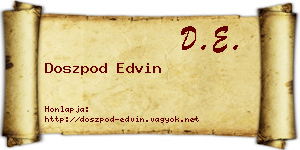 Doszpod Edvin névjegykártya